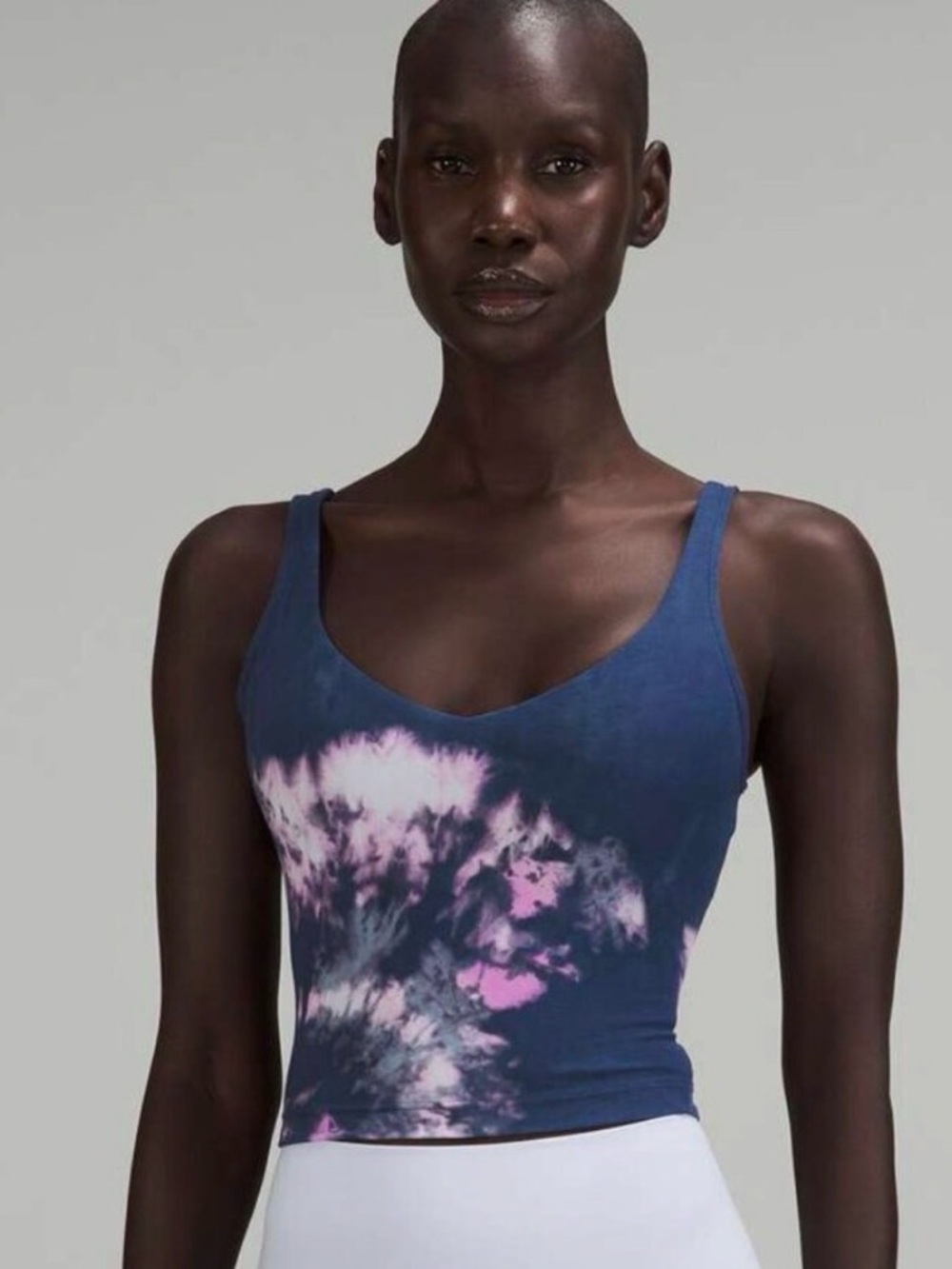 NWOT Lululemon Align Cropped Tank in Circulate Tie Dye Mineral Blue Multi Sz 8